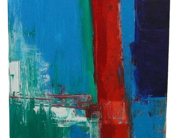 Peinture acrylique "Blue Spirit" abstraite peinte sur toile