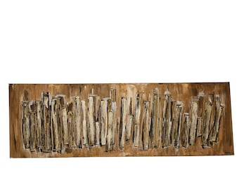 Image peinture acrylique "City Life" sur toile - horizon abstrait original signé décoratif salon chambre couloir et cuisine, peint à la main