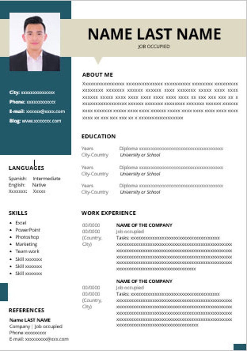 Digital Resume Template Premium Resume Template Digital Downloadable