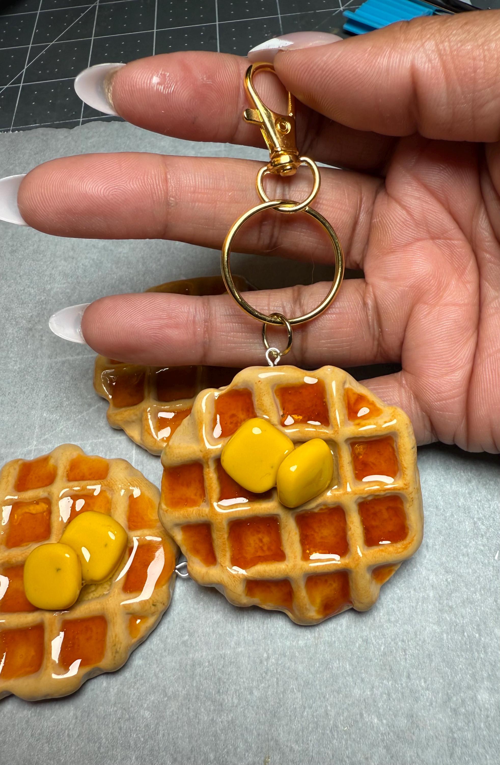 Waffle Keychain - Etsy