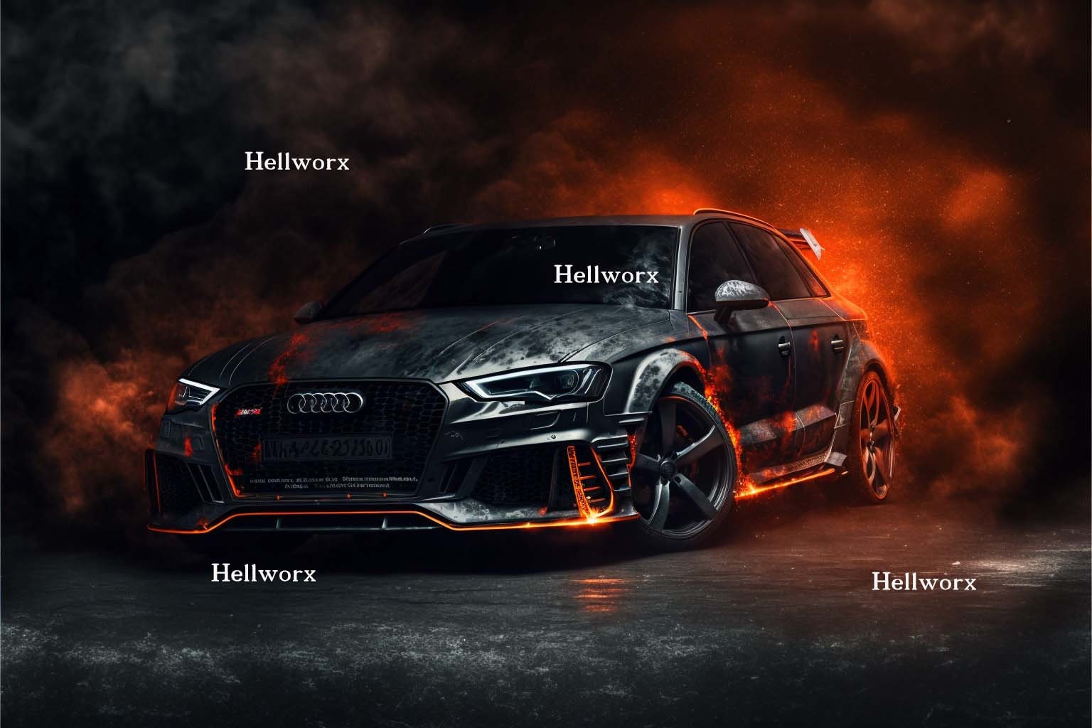 PRINTABLE Audi RS3 Demondriver Wallpapers Digital Car Art