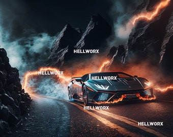 PRINTABLE - Lamborghini Huracan - Wallpapers - Digital Car Art - Desktop Wallpaper - Wallframe - Mobile Wallpaper