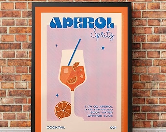 Aperol Spritz Art Print, Aperol Wall Print,Aperol Pritable Wall Art, ONLY DIGITAL!