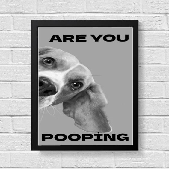 Are You Pooping, Dog Black&white Printable Bathroom Decor, Digital ...