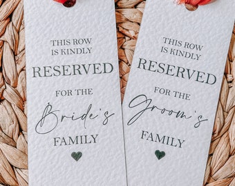 Reserved row tags, Hammered card, Wedding tags, seating plan (Sienna Collection)