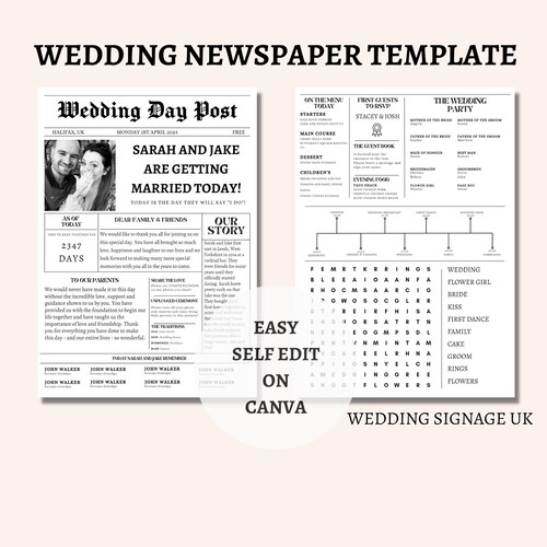 NEWSPAPER TEMPLATE Editable and Printable - Etsy