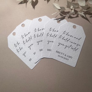 Pack of wedding blanket tags (Sienna Collection)