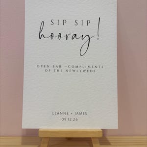 Open Bar Wedding Sign | Personalised and Printed