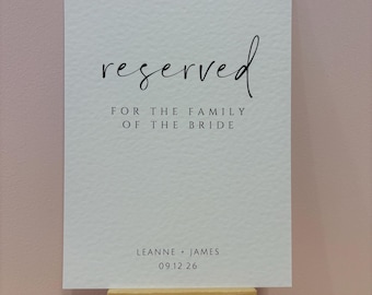 Reserved Table Wedding Sign | Personalised and Printed