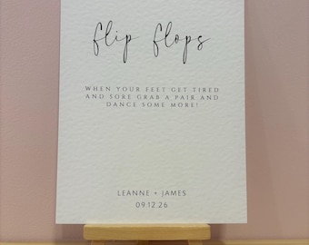Flip Flops Wedding Sign | Personalised and Printed