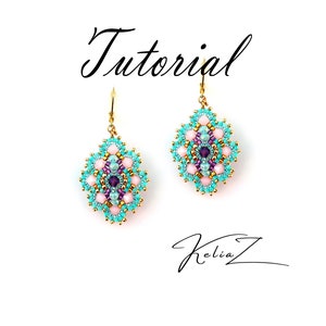 Miguel Ases style tutorial crystal earrings, Beading crystal  pattern earrings