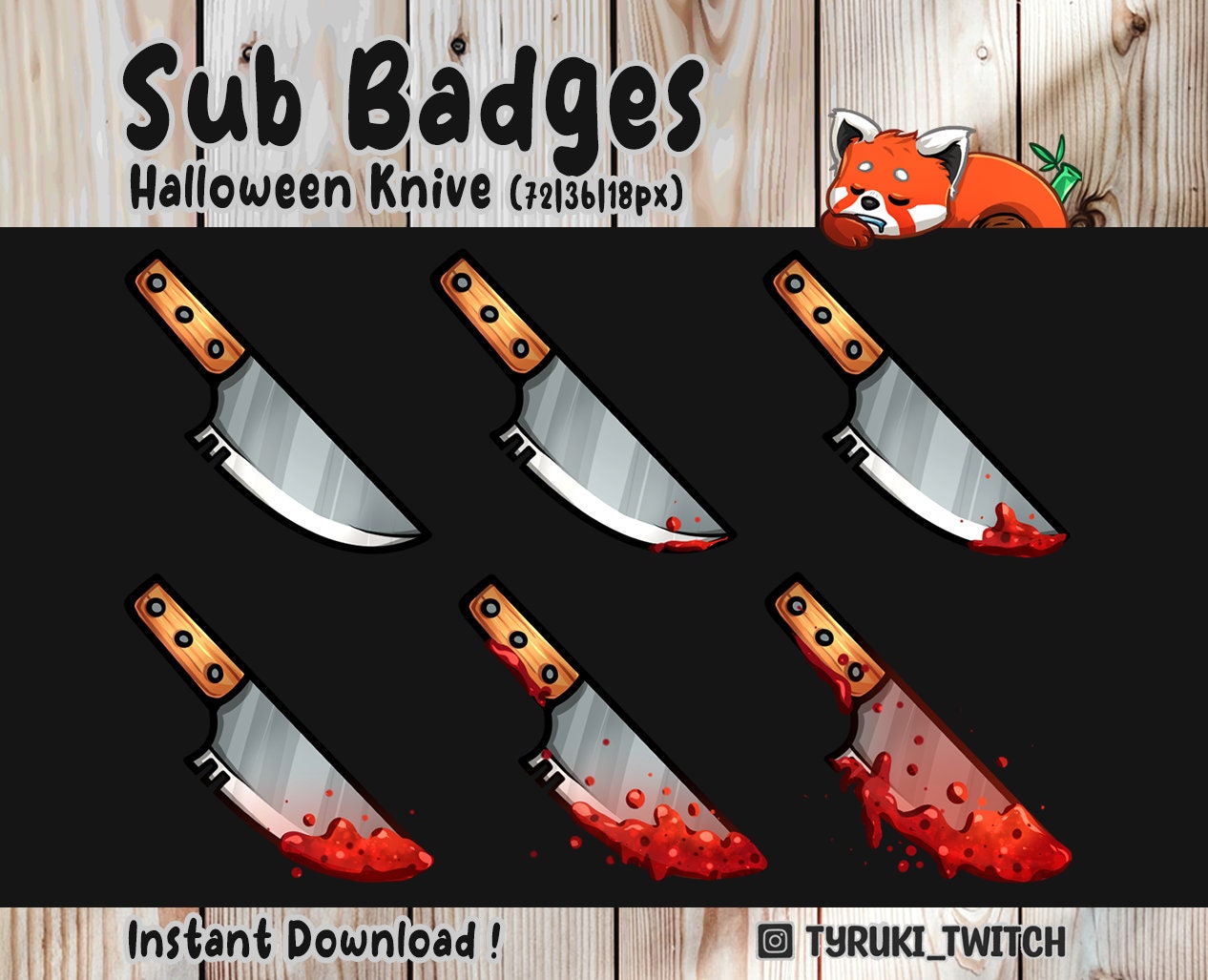 Halloween Knive Sub / Bit Badges Pack