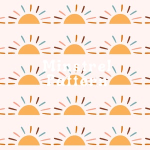 BOHO SUN Seamless Pattern for Fabric Printing Sublimation Custom Fabric Design File - Boho Summer Nursery Digital Papers