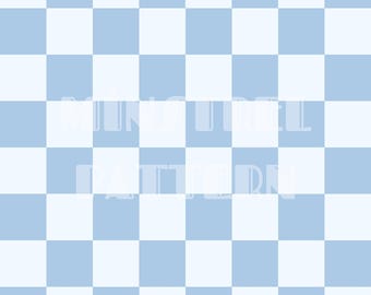 Soft Blue Checkered Seamless Pattern for Fabric Printing Sublimation, Sublimation File, Surface Design
