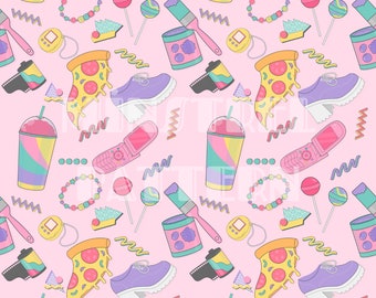 Groovy Y2K Archivos de patrones sin costuras para impresión de sublimación de tela femenina retro Diseño de tela de papeles digitales personalizados