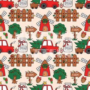 Bauernhof Weihnachten Nahtlose Musterdateien für Weihnachten Stoffdruck Sublimation Kinder Muster