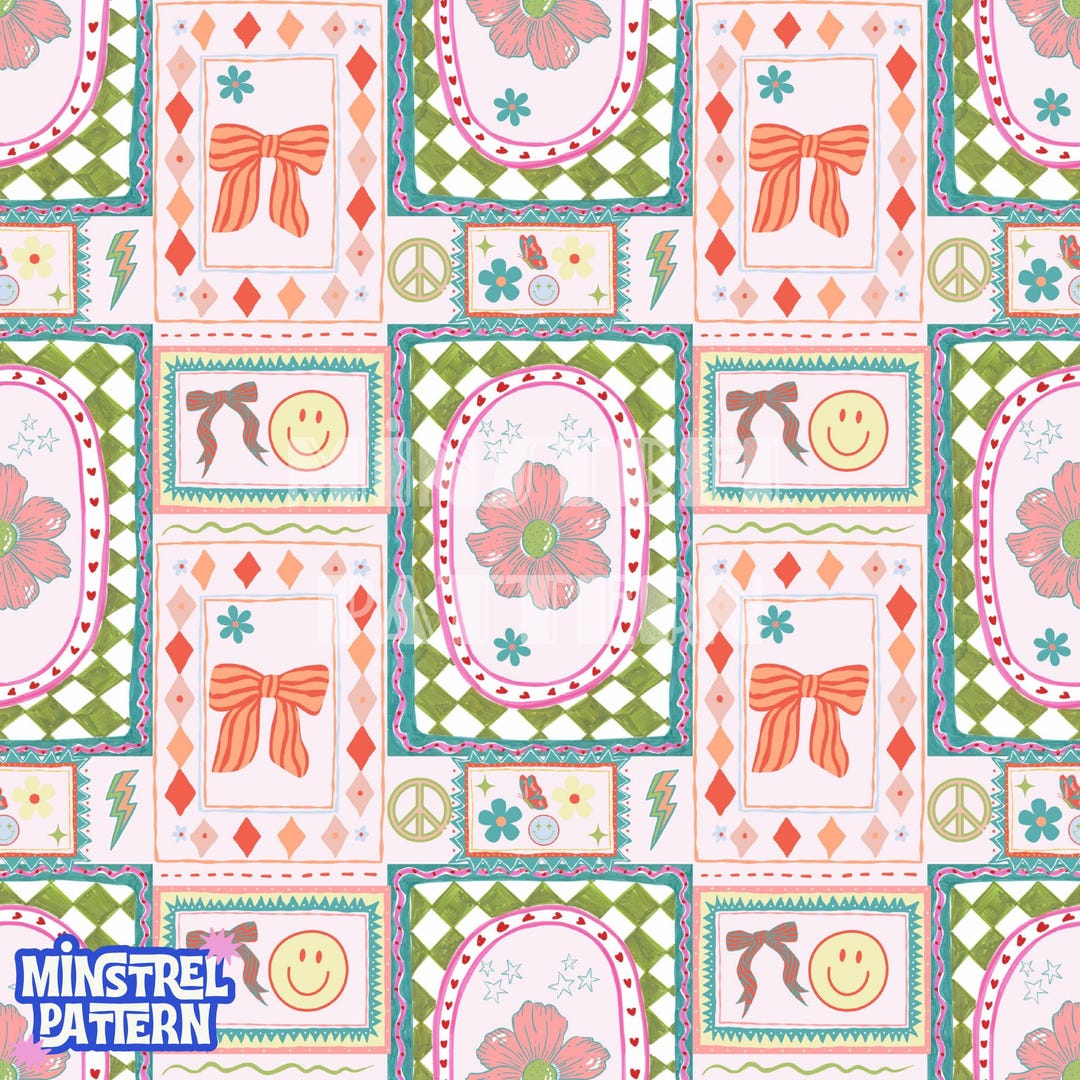 Hand Drawn Frame Seamless Pattern: Floral Fabric Printing (commercial ...
