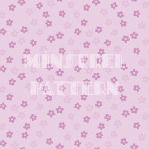 Daisy Seamless Pattern, Purple Spring Fabric Printing Sublimation, Purple Floral Custom Fabric Design File Digital Paper