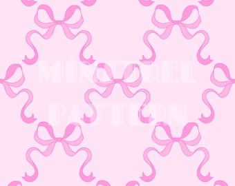 Pink Bows Seamless Pattern Files for Fabric Printing Sublimation, Sublimation File, Surface Design