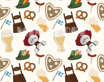 Patrón sin costuras de Oktoberfest para impresión de tela de temporada por sublimación, archivo de sublimación, diseño de superficie