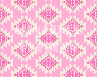 Western Pink Aztec Seamless Pattern for Fabric Printing Sublimation, Sublimation File, Surface Design