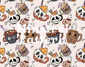 Halloween Spooky Seamless Pattern Ghost Pattern Files for Fabric Design for Fabric Sublimation Digital Paper File