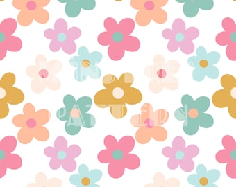 Patrón sin costuras de margaritas pastel de verano para impresión de tela por sublimación, archivo de sublimación, diseño de superficie