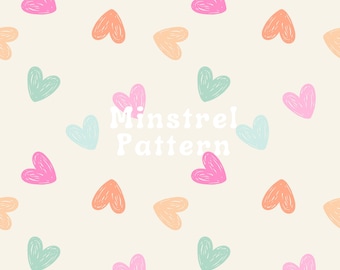 Spring Heart Seamless Digital Pattern Files for Fabric Printing Commercial Use Custom Fabric Sublimation