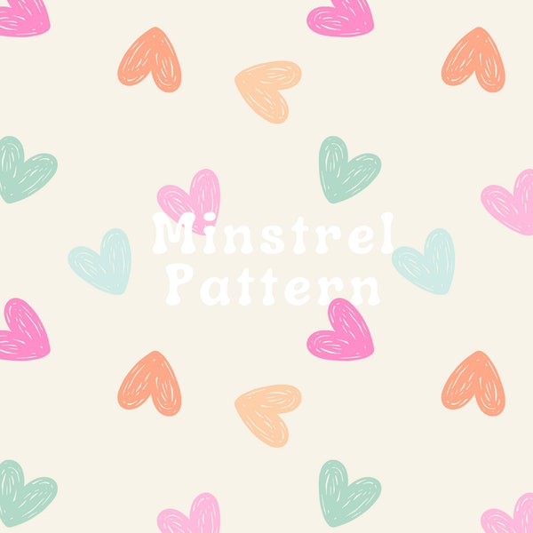 Spring Heart Seamless Digital Pattern Files for Fabric Printing Commercial Use Custom Fabric Sublimation