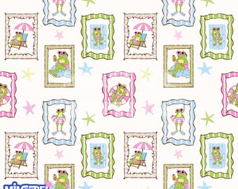 Groovy Frog Pool Seamless Pattern: Fabric Printing (Digital Download)