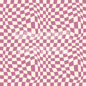 May include: A pink and cream chequered pattern with a wavy, distorted effect. The pattern creates an optical illusion.