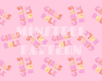 Girls Rule Stripes Seamless Pattern Files for Fabric Sublimation Printing Custom Digital Papers Fabric Design