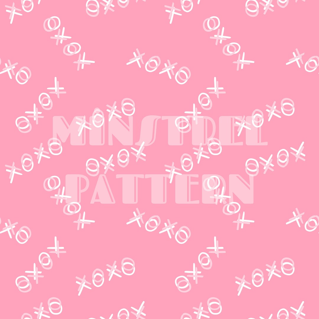 Pink XOXO Seamless Pattern Files for Valentines Day Pink Fabric ...