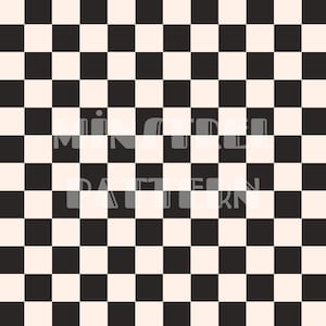 May include: A black and white checkered pattern. The text "MINIMAL PATTERN" is superimposed on the pattern.