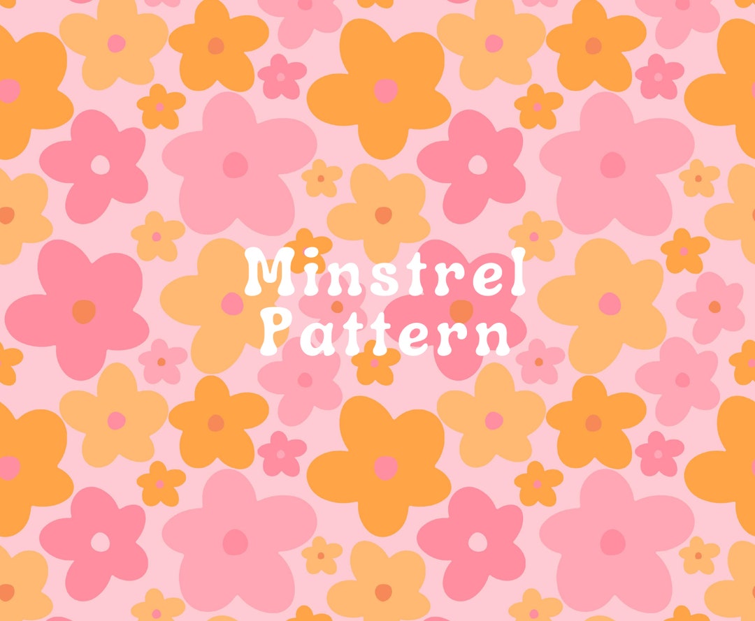 Seamless Spring Summer Coral Pink Retro Daisy Pattern for Fabric ...
