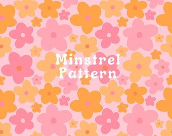 Naadloze lente zomer koraal roze Retro Daisy patroon voor stof sublimatie afdrukken aangepaste bloemen stof ontwerp
