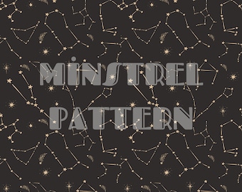 Constellation Seamless Pattern Files for Zodiac Star Fabric Printing Custom Fabric Design Sublimation File