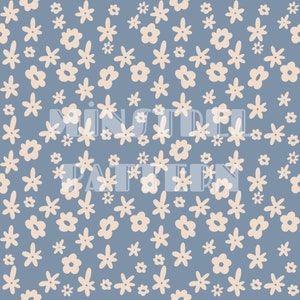 Boho Daisy Seamless Pattern Files, Bohemian Fabric Sublimation Printing Custom Fabric Design File
