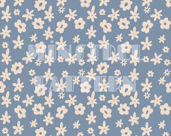 Boho Daisy Seamless Pattern Files, Bohemian Fabric Sublimation Printing Custom Fabric Design File