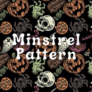 Halloween Boy Pumpkin, Ghost, Skull and Candy Seamless Pattern Files for Fabric Printing Custom Fabric Design Sublimation File