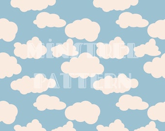 Gender Neutral Cloud Seamless Pattern Files for Fabric Printing Sublimation Design Digital Papers Custom Pattern File