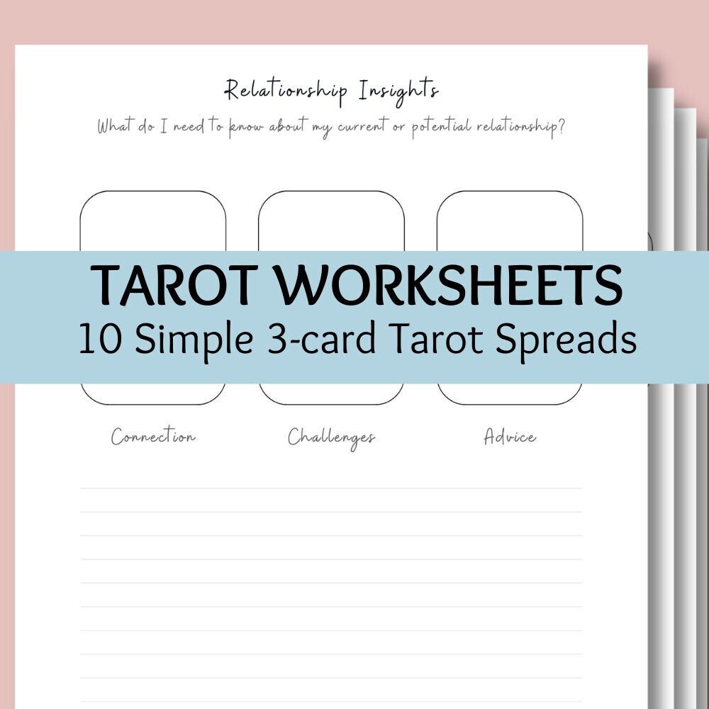 Tarot Worksheets 10 Simple 3-card Tarot Spreads - Etsy