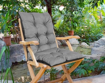 Poduszka na krzesło ogrodowe wodoodporna wiązana na sznurki 50x50x80 cm