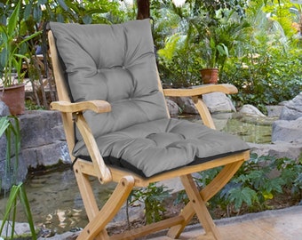 Poduszka na krzesło ogrodowe wodoodporna wiązana na sznurki 50x50x50 cm