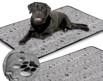 Dog bed MAT 120x80 cm Waterproof BONES BLACK, 2 sizes