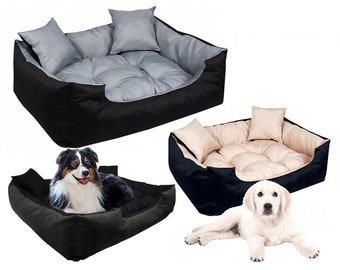 Letto per cani ECCO, impermeabile e resistente, S-3XL, Grigio Nero Beige