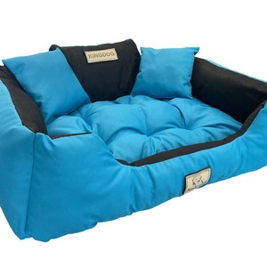 KINGDOG personalisiertes wasserdichtes Hundebett, verschiedene Größen und Farben Blau