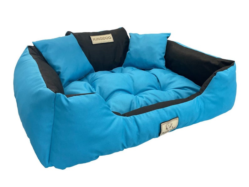 KINGDOG personalized waterproof dog bed, various sizes and colors Blue