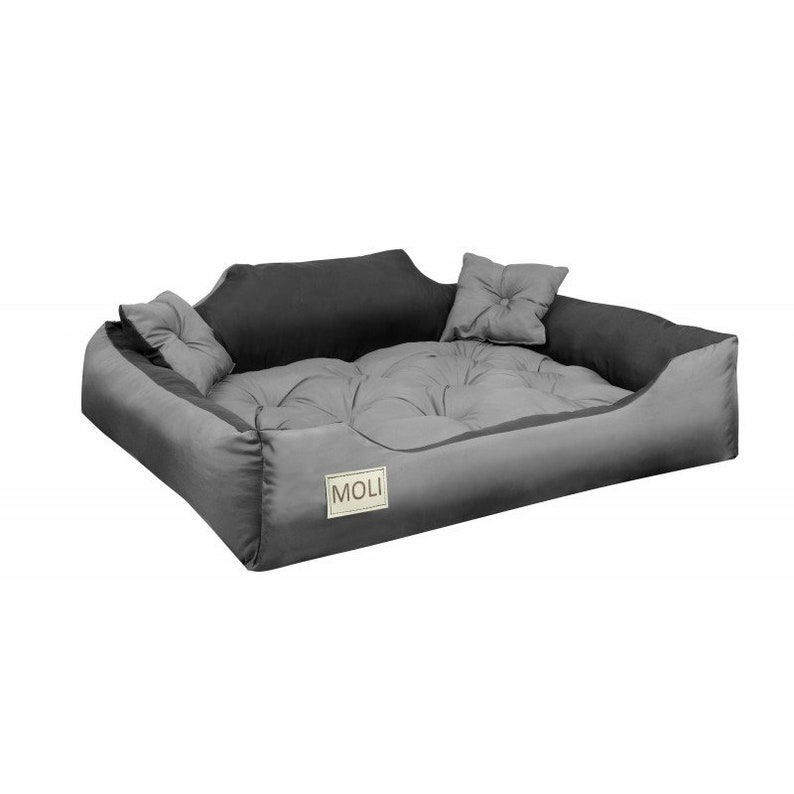 Lit pour chien personnalisé et durable en MICROFIBRE, gris S-XL image 2