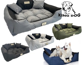 Lit pour chien KINGDOG, GRIS FONCÉ, Imperméable, Personnalisé, De nombreuses tailles !